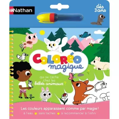 Coloréo - Bébés animaux - NATHAN - Coloriage a l'eau pour enfants d