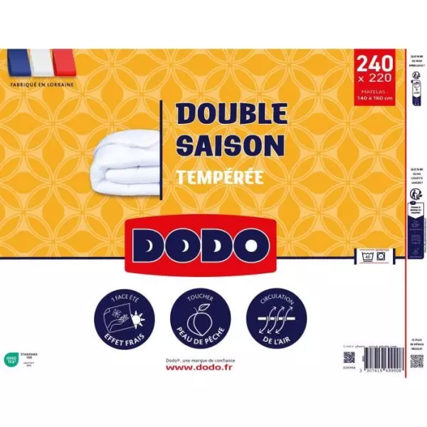 DODO - Couette double saisons - 220 x 240 cm - 300 g/m² - Volupt'air