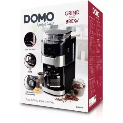 Cafetiere filtre avec moulin intégré - DOMO - DO721K - 900 W - 1,5 L