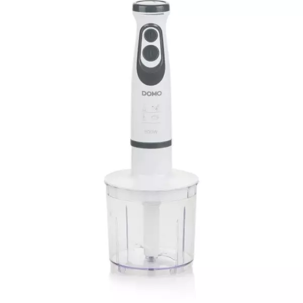 Ensemble Mixeur - DOMO - DO1089M - 600 W - Vitesse variable + Turbo - Mixeur plongeur, fouet, hachoir, verre gradué - Blanc