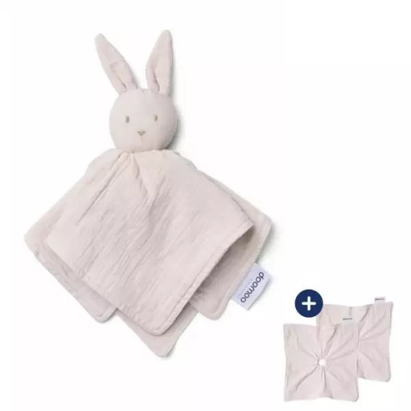 doomoo Doudou Bébé You&Me - Doudou Réversible et Réconfortant - Fourni avec 2 Corps pour Transporter l'Odeur du Parent, Beig