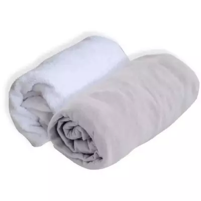 DOMIVA Drap housse + Alese Uni - 100% Coton - Traité Sanitized - Perl