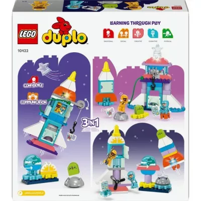 LEGO 10422 DUPLO Space Shuttle Adventure 3-in-1, Rocket Building Toy,