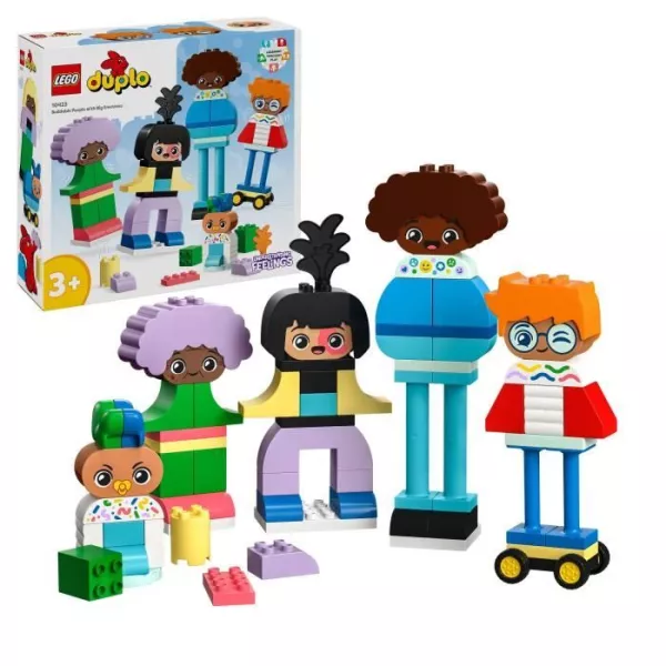 LEGO 10423 DUPLO My Town Characters to Build with Different Emotions, Toy with 71 Bricks with 5 Characters