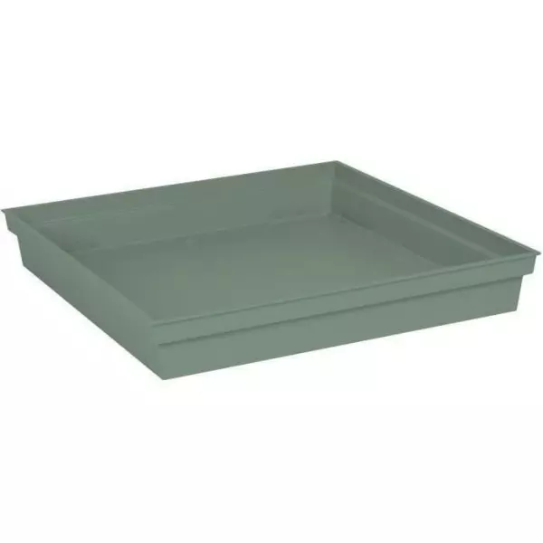 Soucoupe carrée Toscane - EDA PLASTIQUE - 40 cm - Vert laurier - Plastique