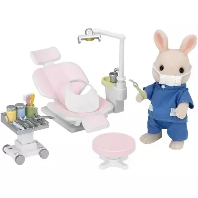 SYLVANIAN FAMILIES - Dentiste et Accessoires - Papa Lapin creme - 14 a