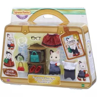 SYLVANIAN FAMILIES - La valisette de mode et grande soeur chat bicolor