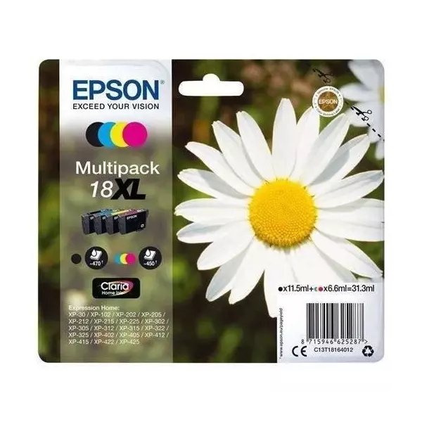 EPSON Multipack XL T1806 - Pâquerette - Noir, Cyan, Magenta, Jaune (C13T18164012)