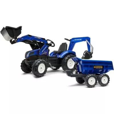 Tractopelle a pédales - FALK - New Holland - Des 3 ans - 100% Fabriqu