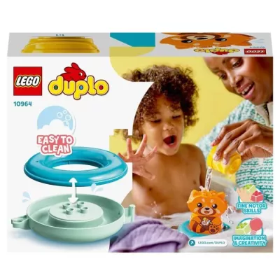 LEGO 10964 DUPLO Jouet de Bain : Le Panda Rouge Flottant, Set Baignoir