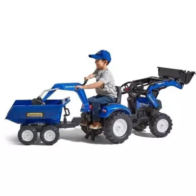 Tractopelle a pédales - FALK - New Holland - Des 3 ans - 100% Fabriqu