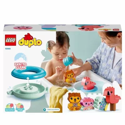 LEGO 10966 DUPLO Jouet de Bain : L'Île Flottante des Animaux, Figurin