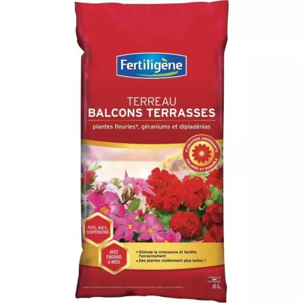 FERTILIGeNE - Terreau balcons terrasses 6L