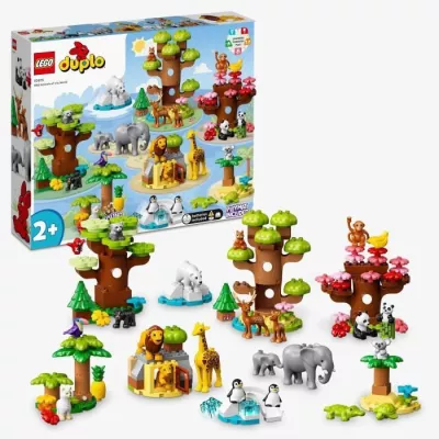 LEGO 10975 DUPLO Animaux Sauvages du Monde, Jouet Éducatif des 2 Ans,