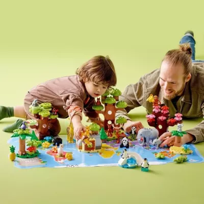 LEGO 10975 DUPLO Animaux Sauvages du Monde, Jouet Éducatif des 2 Ans,