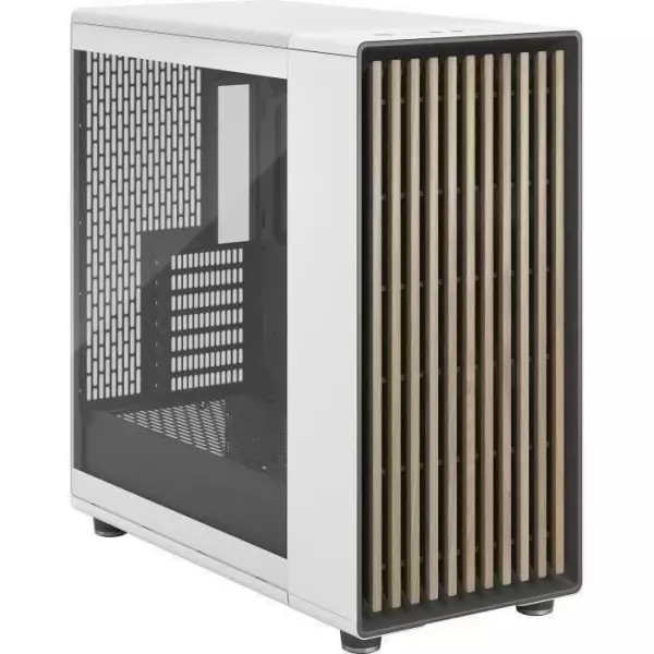 Boîtier PC - FRACTAL DESIGN - North XL Chalk White TG Clear - FD-C-NOR1X-04 - E-ATX - Design élégant en bois et en alliage