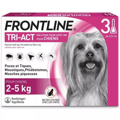 FRONTLINE 3 pipettes Tri-Act - Pour chien de 5 a 10 kg