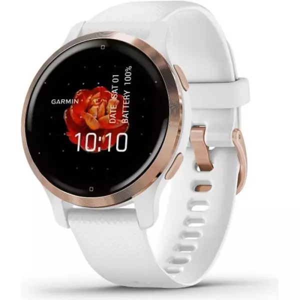 GARMIN Venu 2S - Montre connectée GPS - Rose Gold - Bracelet blanc