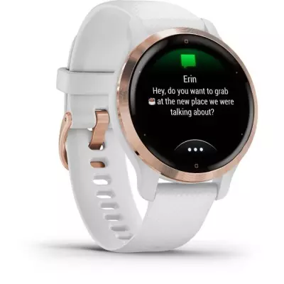 GARMIN Venu 2S - Montre connectée GPS - Rose Gold - Bracelet blanc