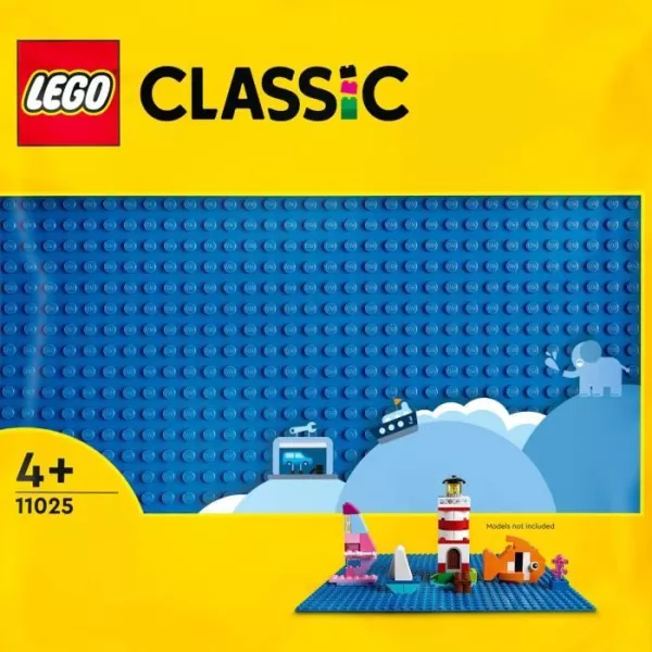 LEGO 11025 Classic La Plaque De Construction Bleue 32x32, Socle de Base pour Construction, Assemblage et Exposition