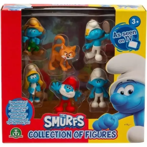 Figurines - GIOCHI PREZIOSI - Les Schtroumpfs - Coffret 6 figurines 5 cm dont 1 exclusive Gargamel - a partir de 3 ans - PUF14