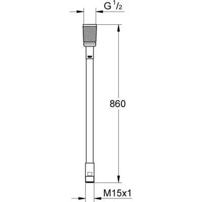 Flexible pour douche métal chromé M15X1/2 - GROHE - 46104-000