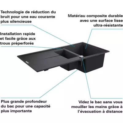 Evier composite avec égouttoir - GROHE - K400