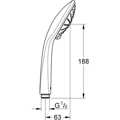 Douchette 3 jets - GROHE - Vitalio Joy 110 Massage - Chromé - Economi