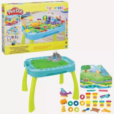 Table de création Play-Doh réversible pour enfants avec 15 accessoir