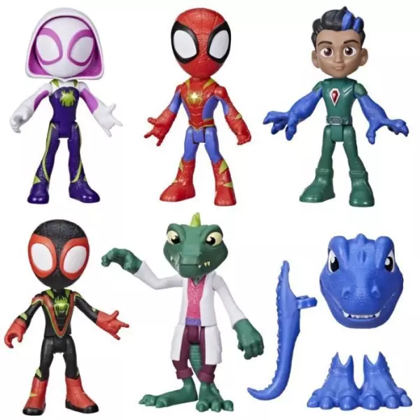 Coffret Héros dinosaures et Lizard, 5 figurines, jouet de super-héros préscolaire, a partir de 3 ans, Spidey et ses Amis