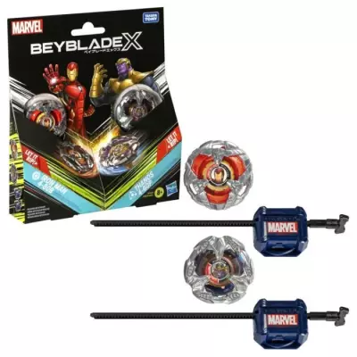 Beyblade X Multipack Toupie Iron Man 4-80B vs. Thanos 4-60B, Marvel ,