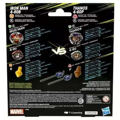 Beyblade X Multipack Toupie Iron Man 4-80B vs. Thanos 4-60B, Marvel ,