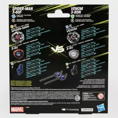 Beyblade X Multipack Toupie Spider-Man 3-60F vs. Venom 3-80N, Marvel ,