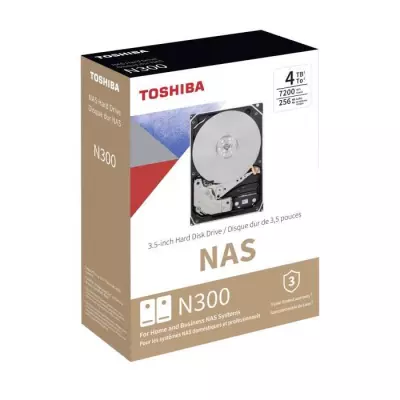 Disque Dur Interne - TOSHIBA - NAS N300 - 4To - 7200 tr/min - 3,5 (HDW