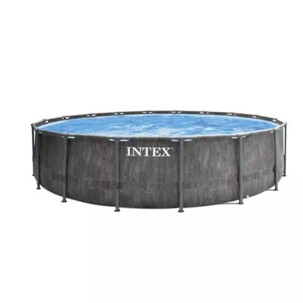 Kit Piscine hors sol tubulaire INTEX - Pris Frame - 549 x 122 cm - Ronde (Pompe, bâche, tapis de sol et échelle) - 26744NP