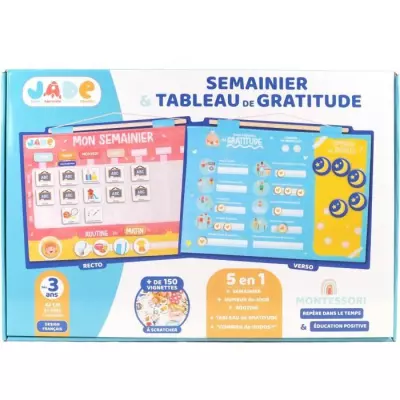 Calendrier Semainier Gratitude Pour Enfant - JADE - Montessori - Jeu E