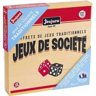 JEUJURA Coffret de Jeux de société traditionnels - Coffret en bois