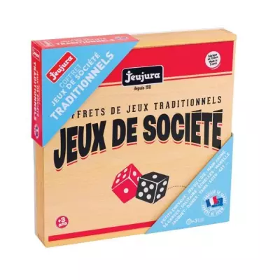 JEUJURA Coffret de Jeux de société traditionnels - Coffret en bois