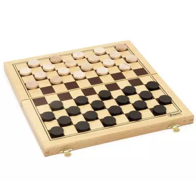 Jeu de Dames en Bois - Jeujura - 8131 - Coffret Pliant - 30x30x2cm - F