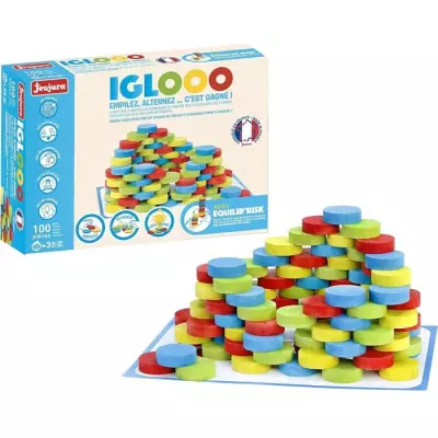 Iglooo 100 Pieces - JEUJURA - Jeu d'Adresse et de Logique avec Palets