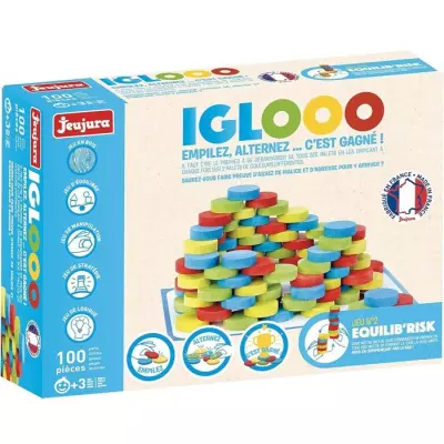 Iglooo 100 Pieces - JEUJURA - Jeu d'Adresse et de Logique avec Palets