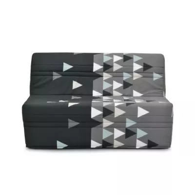 Banquette-lit BZ - Joe - Tissu Gris et noir - 2 places - L143 x P97 x