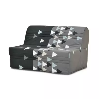 Banquette-lit BZ - Joe - Tissu Gris et noir - 2 places - L143 x P97 x