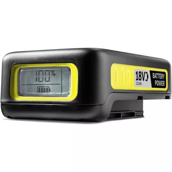 Batterie Power KARCHER 18V / 2.5 Ah - Lithium Ion - Ecran LCD - Grips antidérapants - Noir