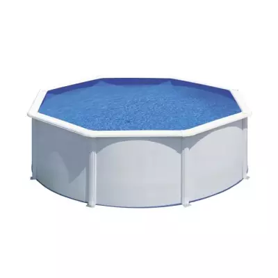 GRE - Kit Piscine hors sol acier ronde blanche Ø370 x 122 cm (Livrée