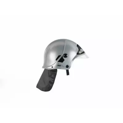 Casque de pompier gris avec visiere escamotable et protege nuque - KLE