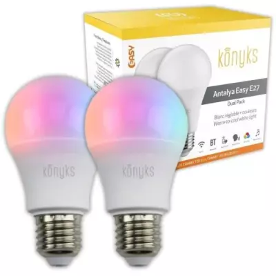 2 Ampoules LED - KONYKS - Antalya Easy E27 Dual Pack - Wifi + Bt - 11