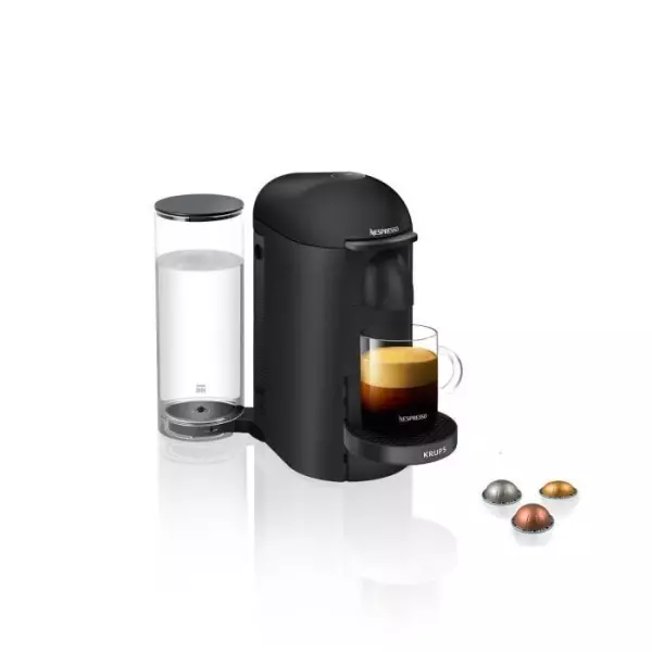 NESPRESSO KRUPS Vertuo Plus Machine a Café, Cafetiere Espresso, Noir YY3922FD