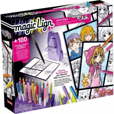 Magic Lign - LANSAY - Coffret Repro Manga Chibi - 100 illustrations -