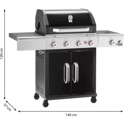 Landmann Triton PTS Maxx 4.1 gaz to coal barbecue gaz 4 feux + 1 brûl